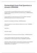 Farmacolog&iacute;a Exam Final Questions & Answers 2025&sol;2026
