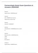 Farmacolog&iacute;a Study Exam Questions & Answers 2025&sol;2026