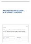 INP 402 EXAM &vert; 289 QUESTIONS &vert; WITH COMPLETE SOLUTIONS&excl;&excl;