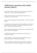 ADPR Exam 2 questions with verified answers rated A&plus;