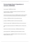 Farmacologia Exam 2 Questions & Answers 2025&sol;2026