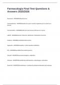 Farmacolog&iacute;a Final Test Questions & Answers 2025&sol;2026