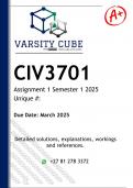 CIV3701 Assignment 1 &lpar;DETAILED ANSWERS&rpar; Semester 1 2025 - DISTINCTION GUARANTEED