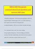 NRSG 1025 Therapeutic communication Exam Questions and Answers 100&percnt; pass
