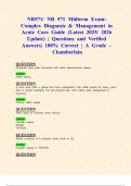 NR571&sol; NR 571 Midterm Exam&colon; Complex Diagnosis & Management in Acute Care Guide &lpar;Latest 2025&sol; 2026 Update&rpar; &vert; Questions and Verified Answers&vert; 100&percnt; Correct &vert; A Grade &ndash; Chamberlain