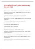 Arizona Real Estate Practice Questions and  Answers 2025