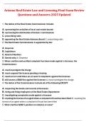 Arizona Real Estate Law and Licensing Final Exam Review  Questions and Answers 2025 Updated