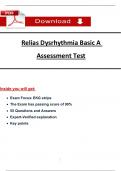 Relias Dysrhythmia Basic A Assessment Test &lpar;Latest 2025 &sol; 2026&rpar; Most Comprehensive to Pass the Exam&comma; 100&percnt; Verified