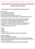 Arizona Real Estate Chapter Questions and Answers  100&percnt; Pass Score 2025