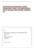 AVIATION BOATSWAIN'S MATE &lpar;HANDLER&rpar; &lpar;ABH&rpar; 176 QUESTIONS WITH ACTUAL SOLUTIONS&comma; SCORED A&plus;