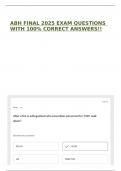 ABH FINAL 2025 EXAM QUESTIONS WITH 100&percnt; CORRECT ANSWERS&excl;&excl;