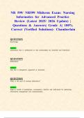 NR 599&sol; NR599 Midterm Exam&colon; Nursing Informatics for Advanced Practice Review &lpar;Latest 2025&sol; 2026 Update&rpar; &vert; Questions & Answers&vert; Grade A&vert; 100&percnt; Correct &lpar;Verified Solutions&rpar;- Chamberlain