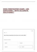OHIO FIREFIGHTER EXAM &vert; 190 QUESTIONS &vert; WITH ACCURATE SOLUTIONS&excl;&excl;