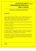  OAE 013 EARLY CHILDHOOD SPECIAL EDUCATION QUESTIONS AND ANSWERS 2025