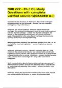 NUR 222 - Ch 8 OL study Questions with complete verified solutions&lpar;GRADED A&plus;&rpar;&period;