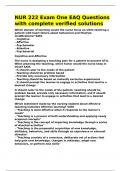 NUR 222 Exam One EAQ Questions with complete verified solutions&period;