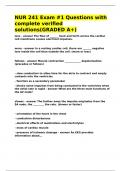 NUR 241 Exam -1 Questions with complete verified solutions&lpar;GRADED A&plus;&rpar;