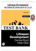 Test Bank For Lifespan Development&comma; 9th Edition by Denise Boyd All 1-19 Chapters Covered &comma;Latest Edition