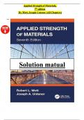 SOLUTIONS MANUAL FOR Applied Strengths Of Materials 7th Edition By Robert L&period; Mott &comma;Joseph A&period; Untener &vert; All Chapters &lpar;1-14&rpar; &vert; Latest Version A&plus;