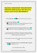 ONS ONCC CHEMOTHERAPY IMMUNOTHERAPY CERTIFICATE EXAM Questions with 100 Correct