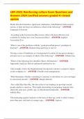 LDR-202S&colon; Reinforcing culture Exam Questions and  Answers 2024 &lpar;verified answers graded A&plus;&rpar;latest  update