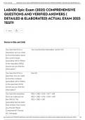 LAB400 Epic Exam &lpar;2025&rpar; COMPREHENSIVE QUESTIONS AND VERIFIED ANSWERS &lpar; DETAILED & ELABORATED&rpar; ACTUAL EXAM 2025 TEST&excl;&excl;