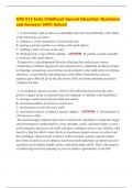 OAE 013 Early Childhood Special Education Questions  and Answers 100&percnt; Solved