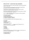 MIE 330 TEST 1 QUESTIONS AND ANSWERS
