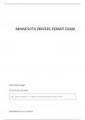 MINNESOTA WRITTEN PERMIT TEST QUESTIONS & 100&percnt; VERIFIED ANSWERS 