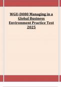 WGU-D080 Managing in a Global Business Environment Practice Test 2025