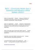 N471 - Community Health Quiz 1 Questions And Answers Latest Update &lpar;2025&rpar;&excl;&excl;