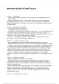 Mental Health Final Exam With 100&percnt; correct answers 2025