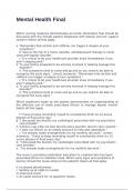 Mental Health Final exam with 100&percnt; correct answers 2025