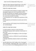 State Farm Fire Independent Policy Exam Test Bank and Study Guide
