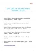 EMT OB&sol;GYN Test With Actual Solution &lpar;2025&rpar;&excl;&excl;