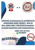 TPS3703 Assignment 1A &lpar;COMPLETE ANSWERS&rpar; 2025 &lpar;716917&rpar; - DUE 21 May 2025