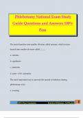 Phlebotomy National Exam Study Guide Questions and Answers 100&percnt; Pass