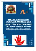 TPS3703 Assignment 1A &lpar;COMPLETE ANSWERS&rpar; 2025 &lpar;716917&rpar; - DUE 21 May 2025