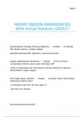 NREMT OB-GYN EMERGENCIES With Actual Solution &lpar;2025&rpar;&excl;&excl;