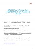 OB-GYN Exam Review Quiz &lpar;FISDAP&rpar; With Correct Answers &lpar;2025&rpar;&excl;&excl;