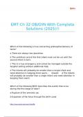 EMT Ch 32 OB-GYN With Complete Solutions &lpar;2025&rpar;&excl;&excl;