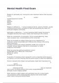 Mental Health Final Exam with 100&percnt; correct answers 2025