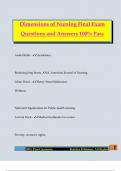 Dimensions of Nursing Final Exam Questions and Answers 100&percnt; Pass