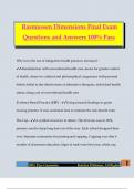 Rasmussen Dimensions Final Exam Questions and Answers 100&percnt; Pass