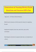 Dimensions of Nursing-FINAL EXAM Questions and Answers 100&percnt; Pass