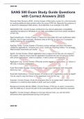 SANS 500 Exam Study Guide Questions with Correct Answers 2025
