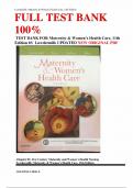 Test Bank for Maternity and Women's Health Care 11th Edition by Lowdermilk