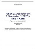 IOS2601 Assignment 1 Semester 1 2025 - Due 4 April