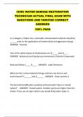 IICRC WATER DAMAGE RESTORATION  TECHNICIAN ACTUAL FINAL EXAM WITH  QUESTIONS AND VERIFIED CORRECT  ANSWERS  100&percnt; PASS