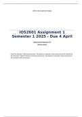 IOS2601 Assignment 1 Semester 1 2025 - Due 4 April 